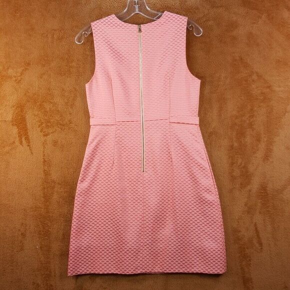 CYNTHIA STEFFE Sheath Dress Womens Size 6 Pink Rhinestone Button Textured - Picture 3 of 9